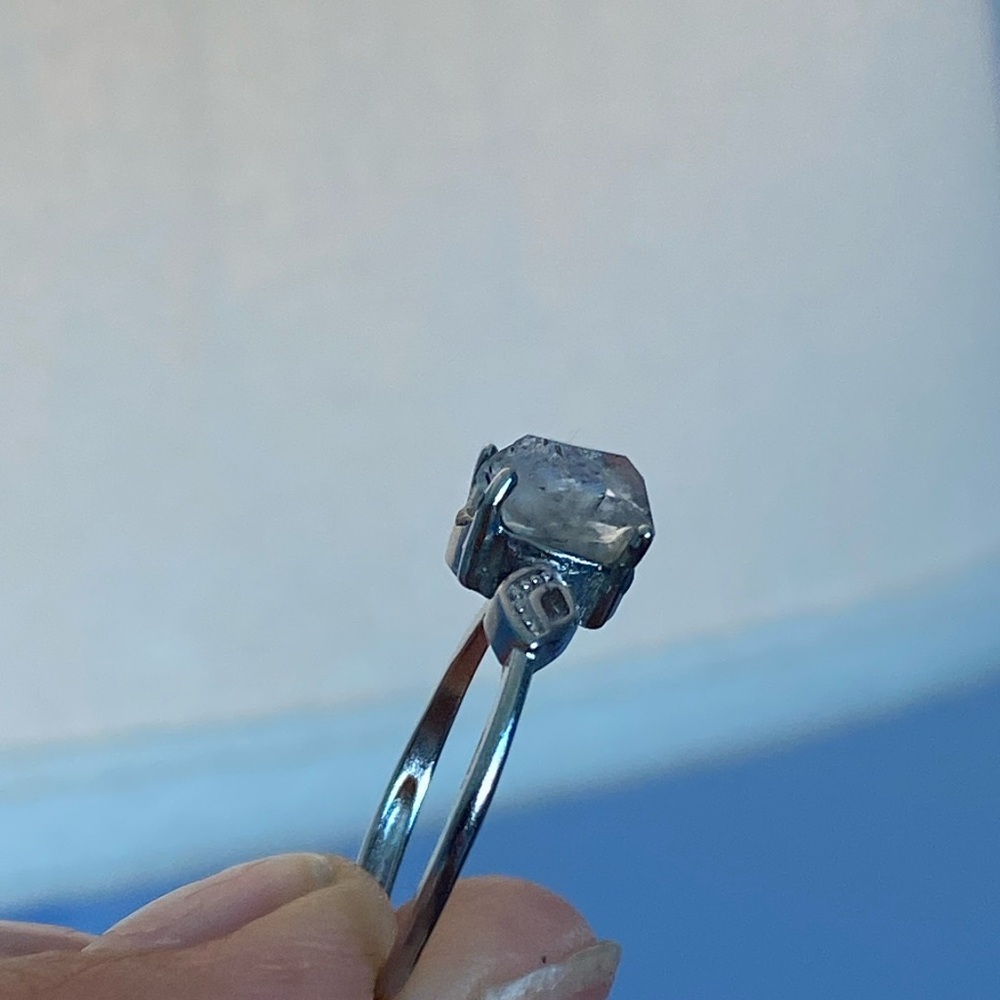 Adjustable Rough Cut Quartz Ring - Picture 3 of 3